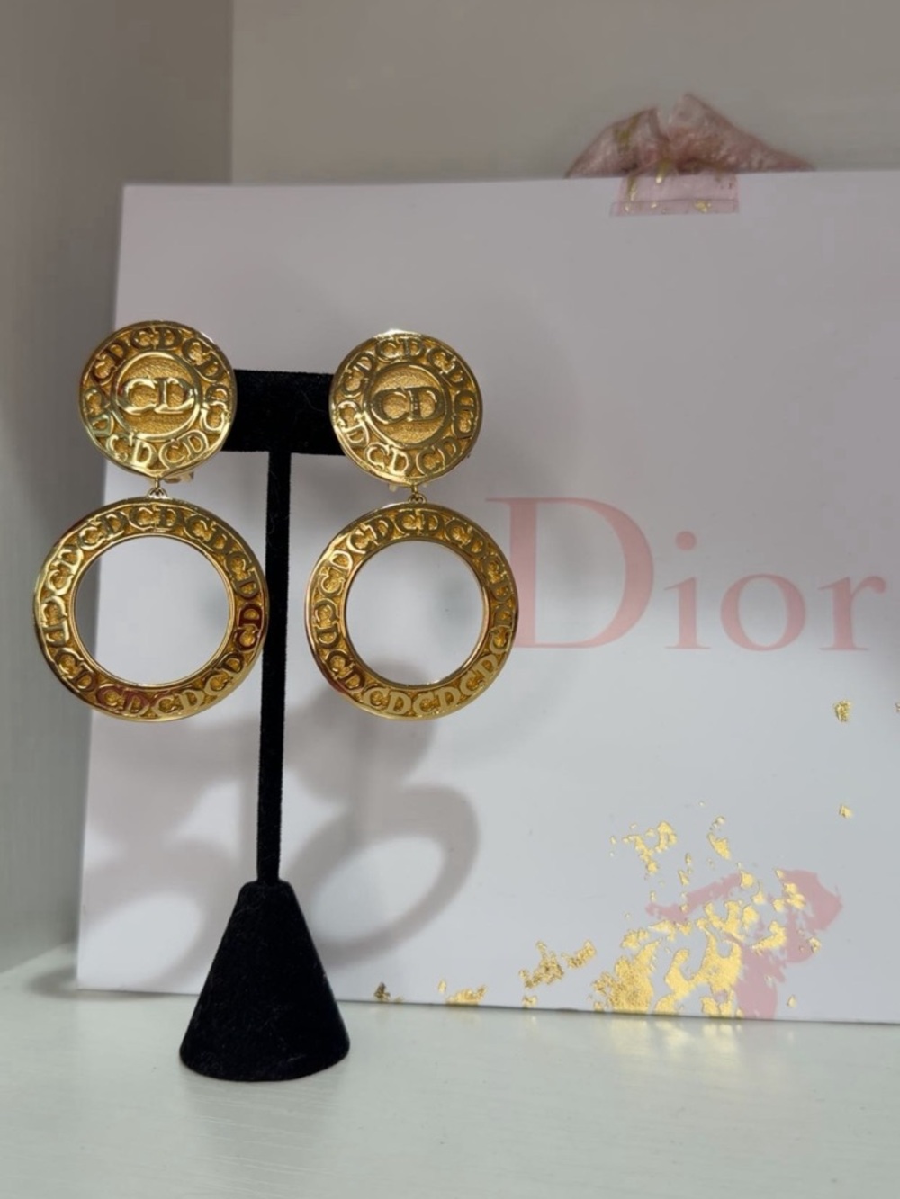 RARE Dior Logo Drop Earrings